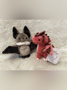 Bellzi Plush Bundle - Mini Batti the Bat & Mini Draggi the Dragon NWT